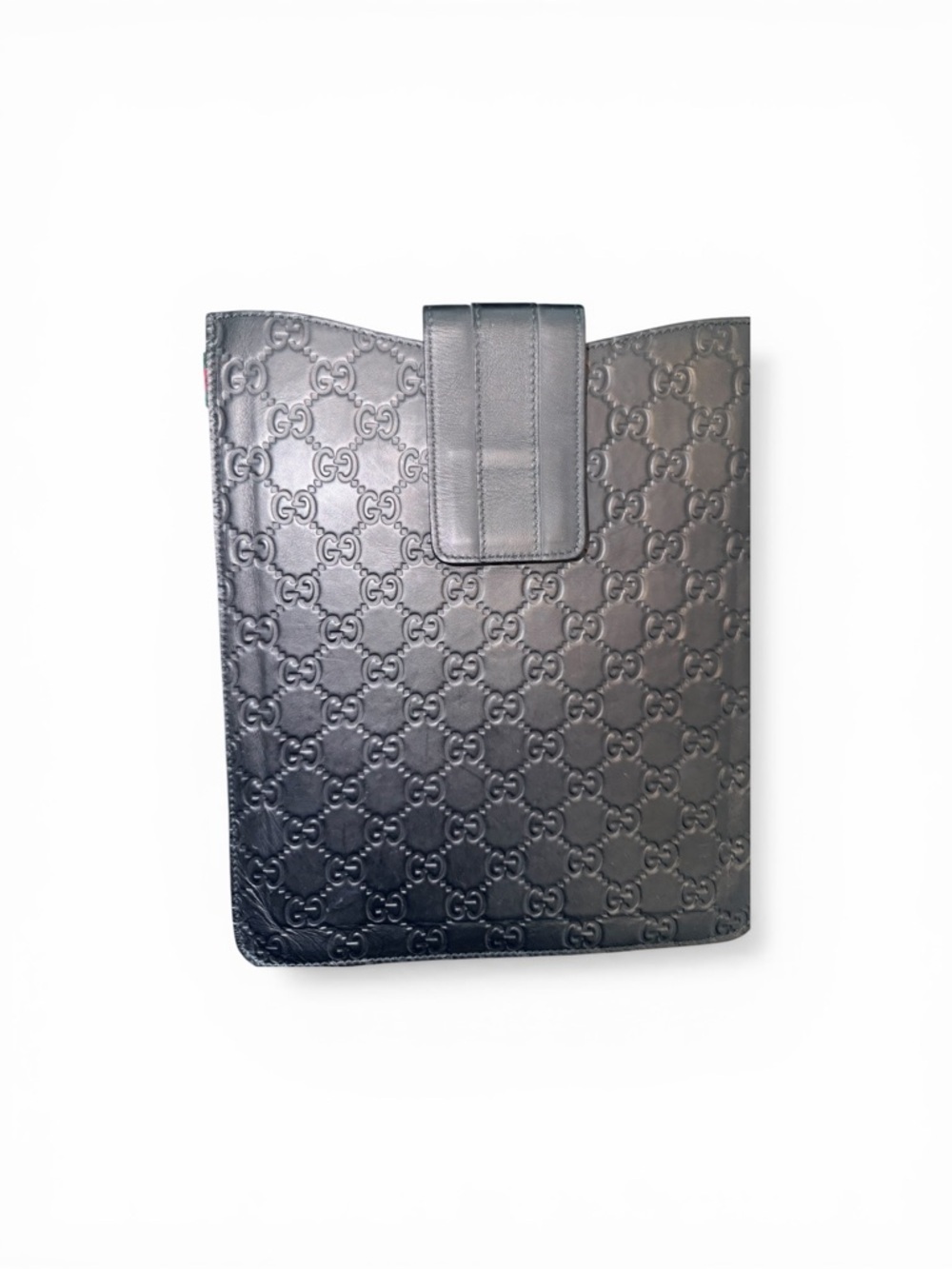 Gucci Black Embossed GG Leather iPad case NWOT - Picture 2 of 8
